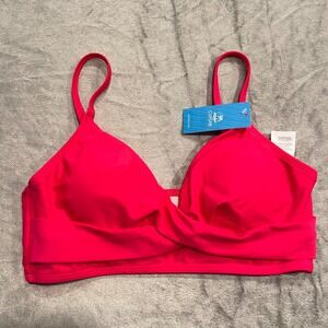 🎊CUPSHE Red Twist Front Bikini Top Swimsuit Beach Summer Vacation Holiday
